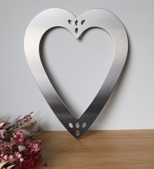 Stainmess Steel Brushed Heart