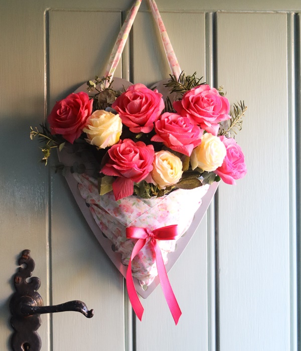 Stainlees Steel Heart with floral posy
