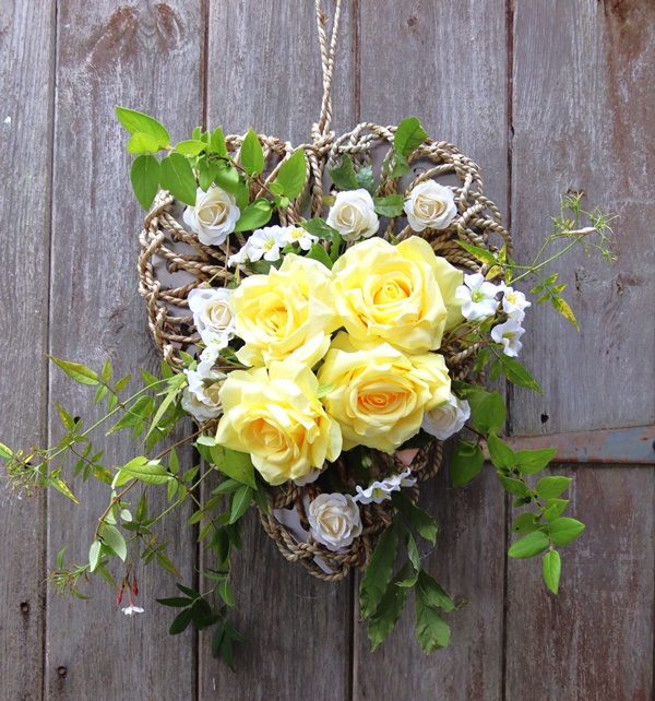 Pressed Metal Heart with roses
