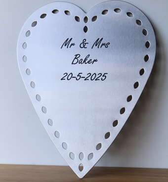 Engraved Metal Heart